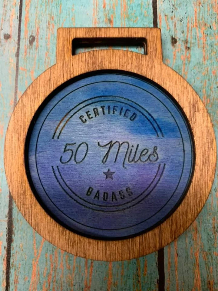 Handmade Personalized Race Medal - Certified Badass - Ultramarathon - Running Medal - 50 Mile - 50K - Marathon - Will customize!