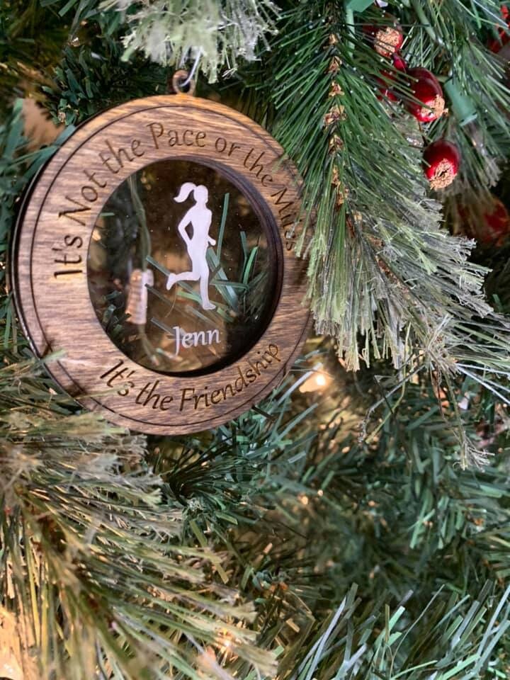 Personalized Runner Ornament, gift for runners, Secret Santa for Runners, marathon ornament, triathlon gift, gift for coach, cross country,